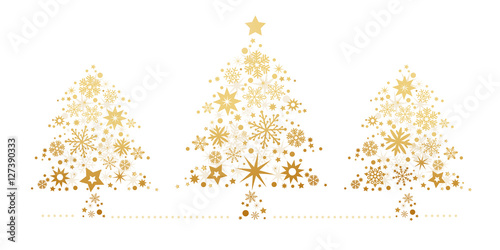 Weihnachtsbäume mit Sternen geschmückt