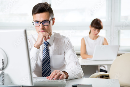 Businessman working in an office