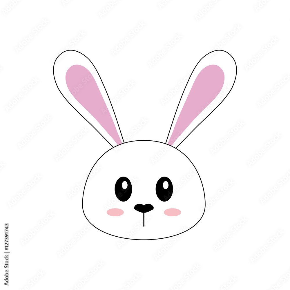 Happy easter bunny cartoon icon vector illustration design Happy easter bunny cartoon icon vector illustration design