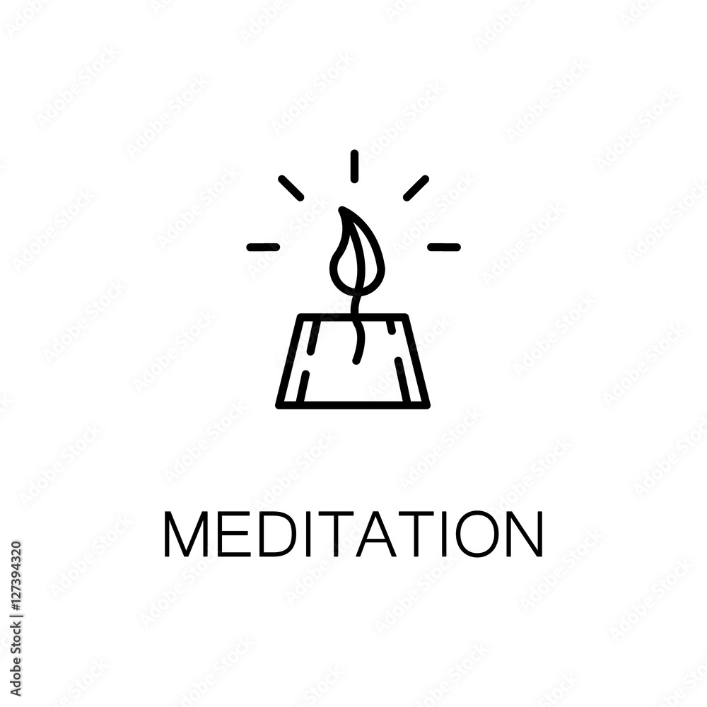 Fototapeta premium Meditation flat icon or logo for web design.