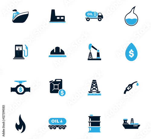 Extraction of oil icons set
