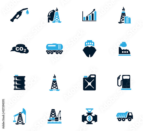 Extraction of oil icons set