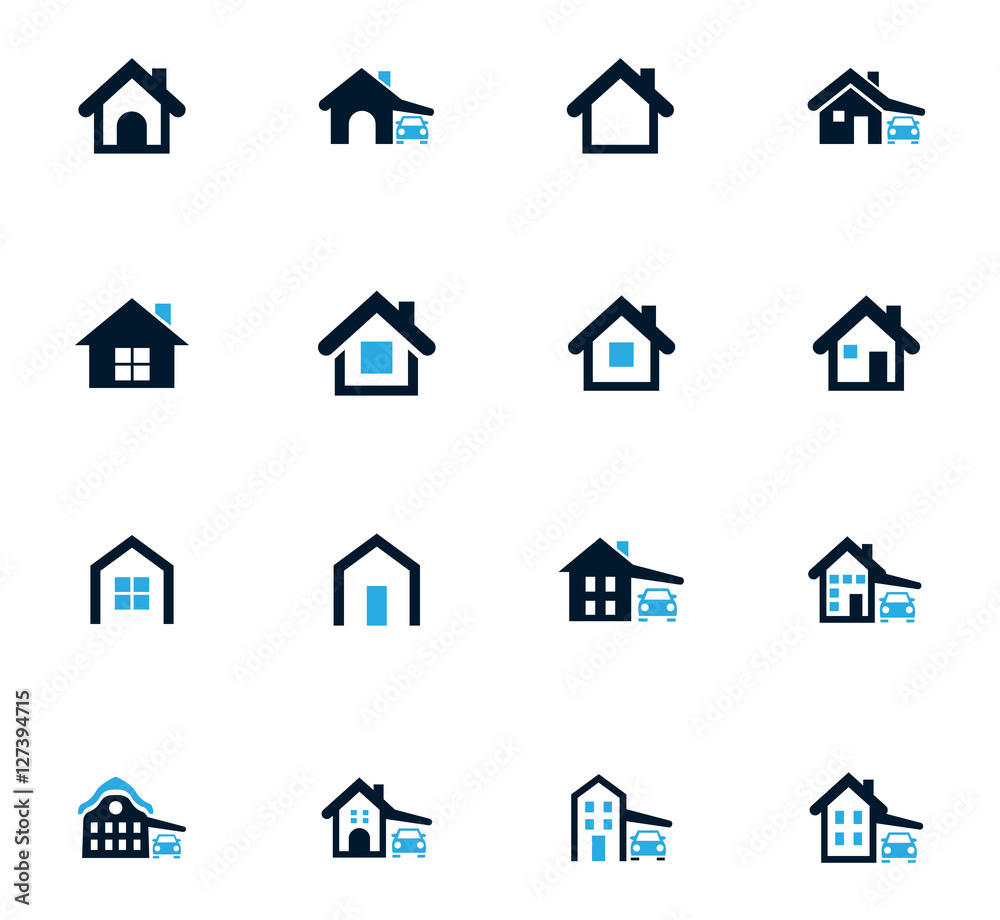 house type icons set