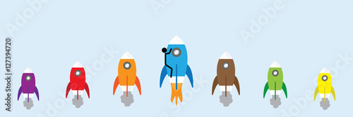 Bunte Raketen Banner