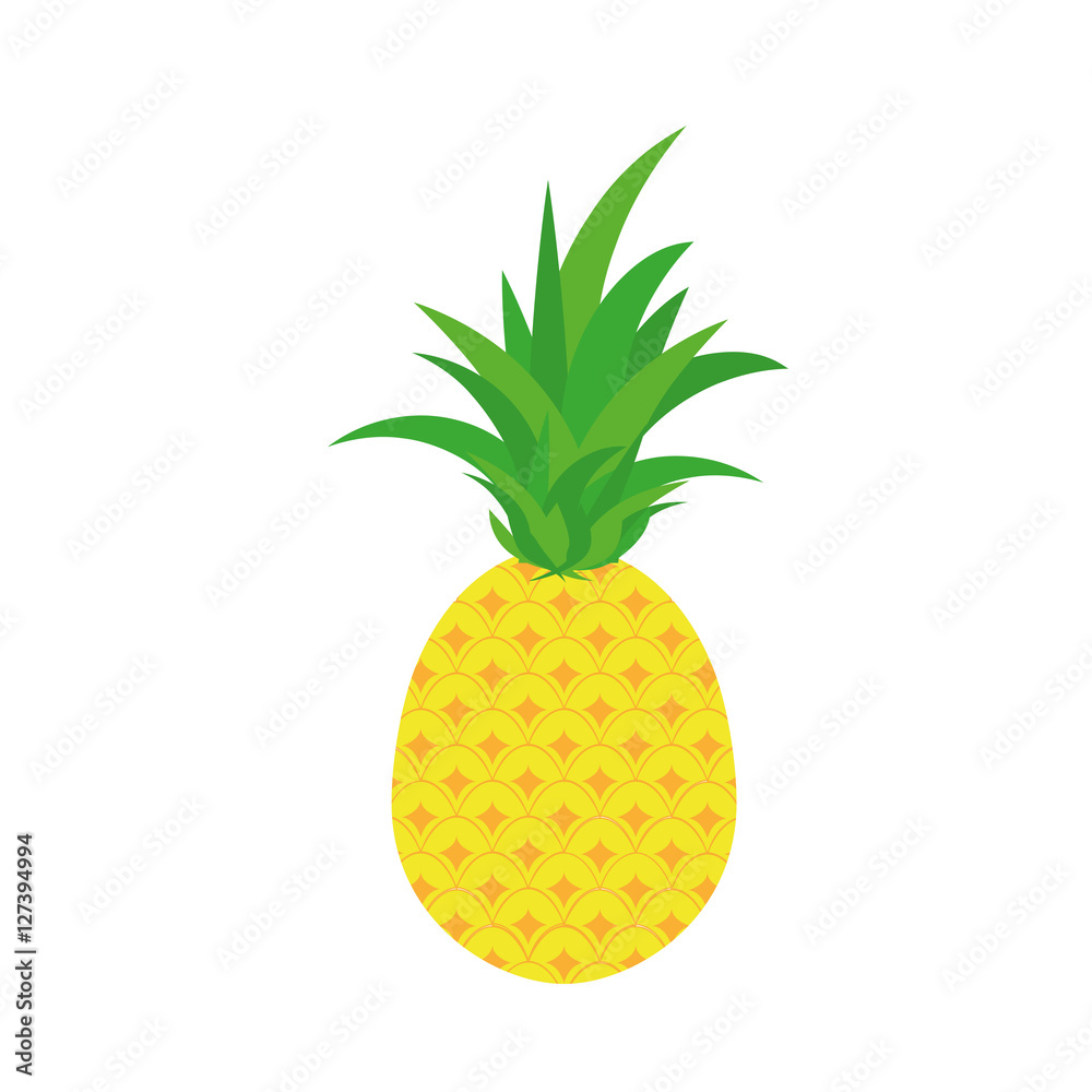 Delicious pineapple fruit icon vector illustration design
