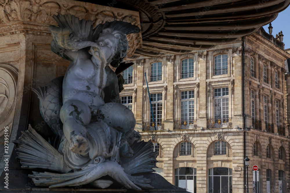 Sculpture in Place de la Bourse in Bordeaux