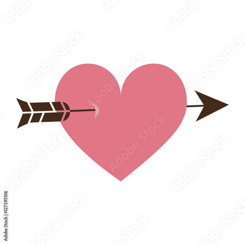 heart cartoon with arrow icon image vector illustration design 