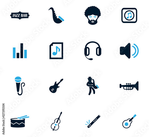 Jazz and Blues icons set