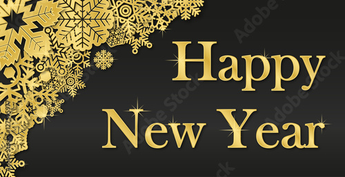 New year banner 2017 balck and gold vector
