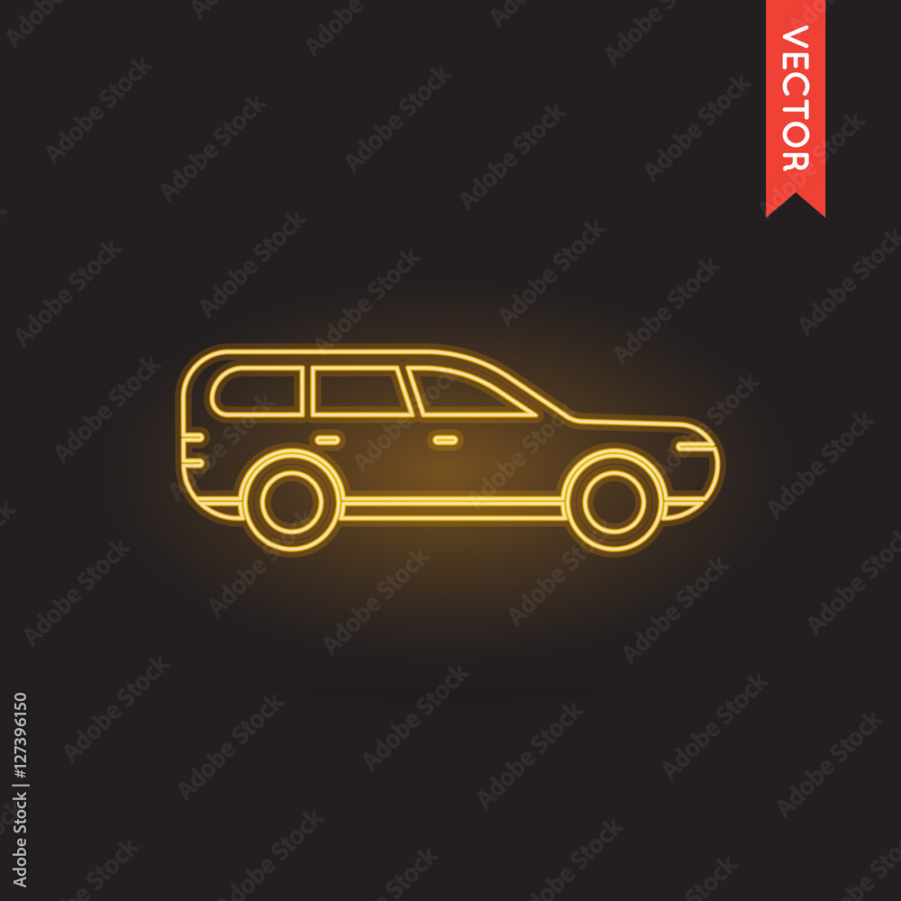 Vector Neon Car Icon