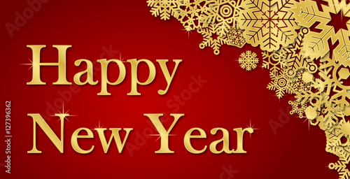 New year banner 2017 red and gold vector