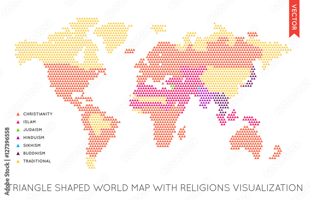 Fototapeta Vector Flat World Map Infographic. Map of the World.