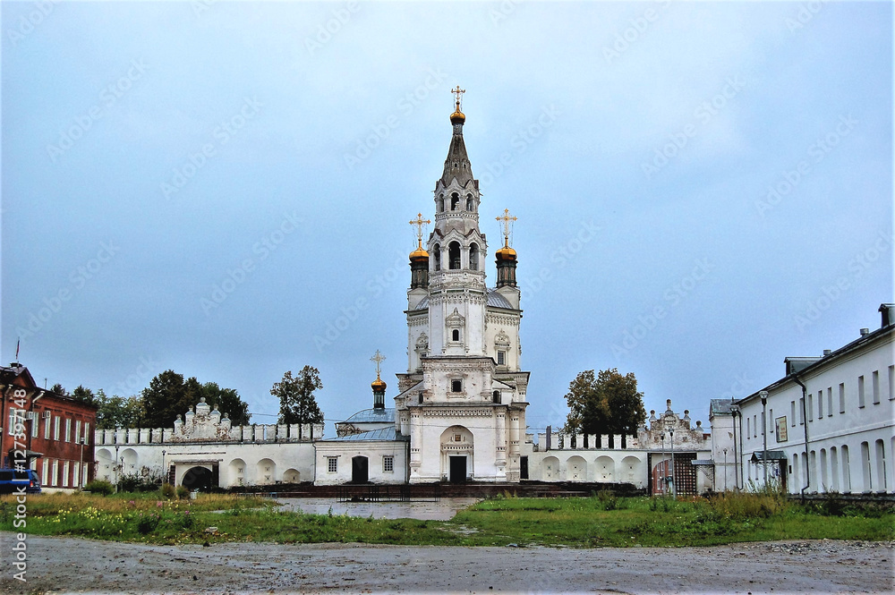 The white-stone Kremlin of Verkhoturie. View from the courtyard