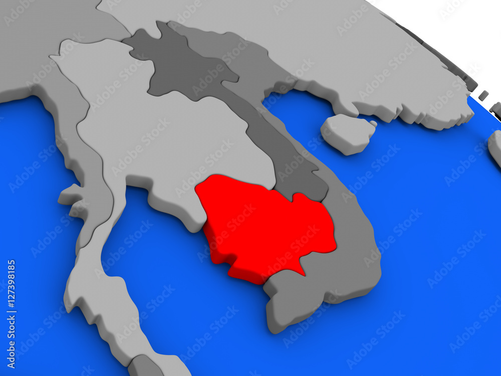 Fototapeta premium Cambodia in red