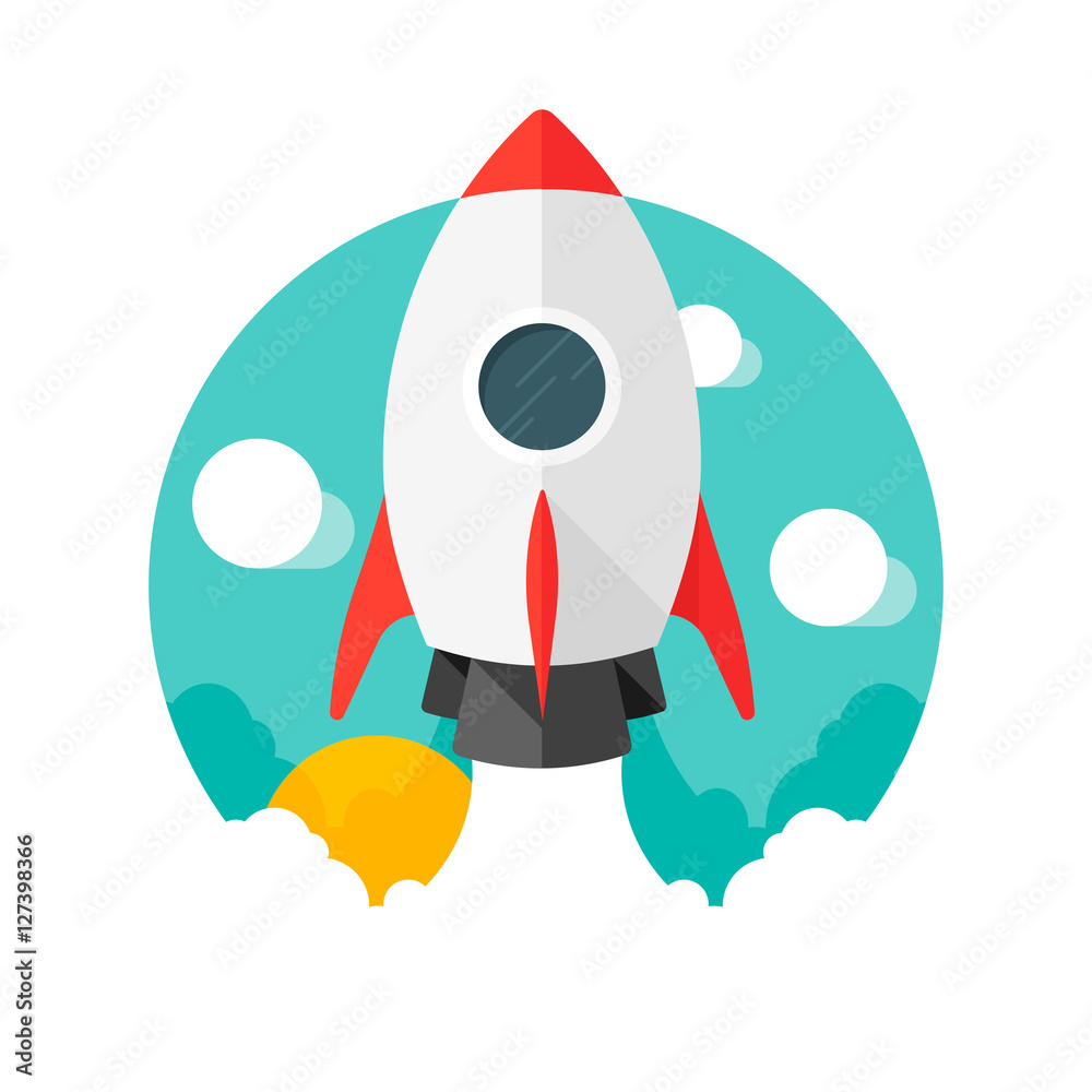 Rocket. Vector icon. Dawn Rocket. Vector icon. Dawn