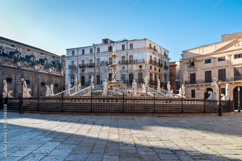 Fontana Pretoria in Palermo, Sicily, Italy
