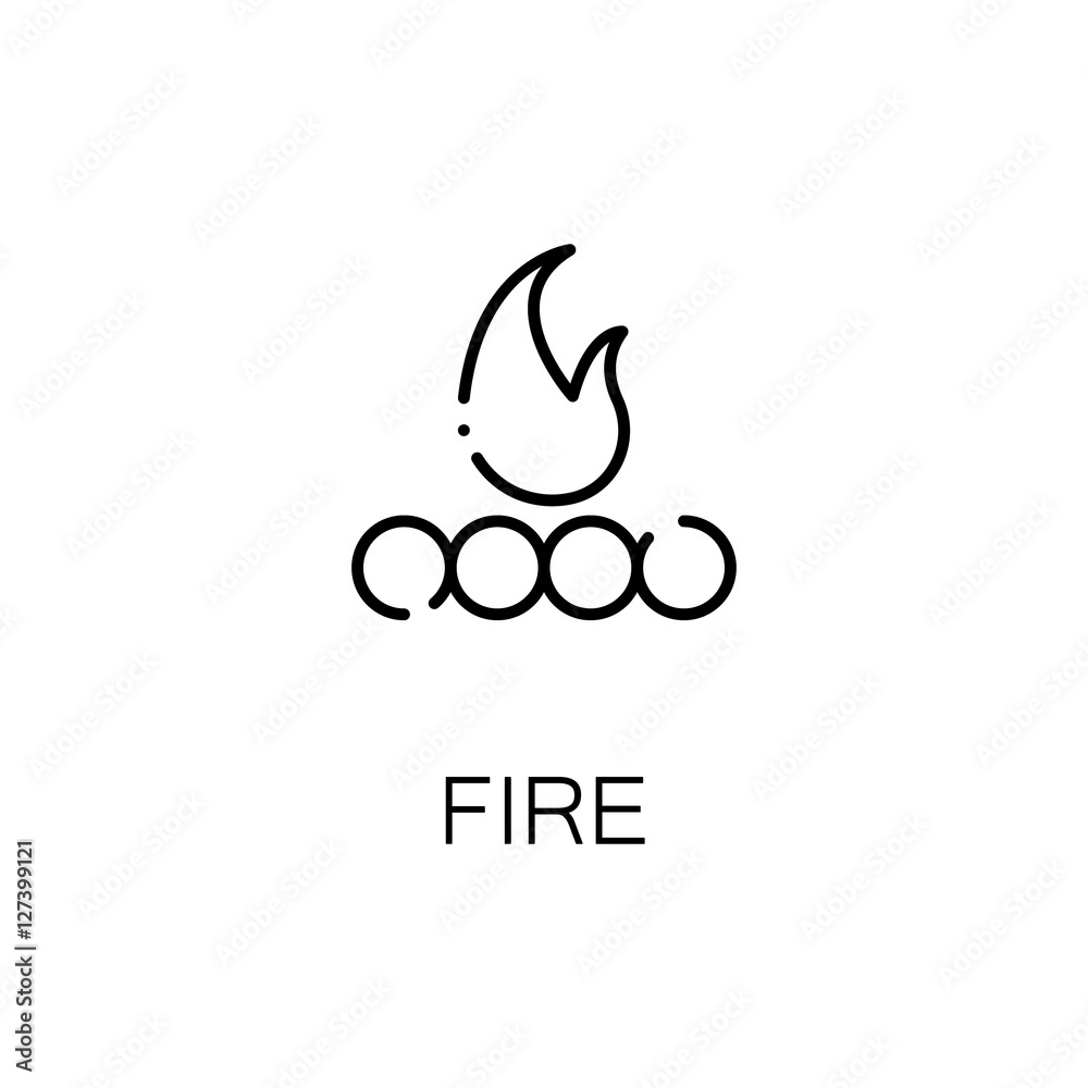 Obraz premium Campfire flat icon or logo for web design.