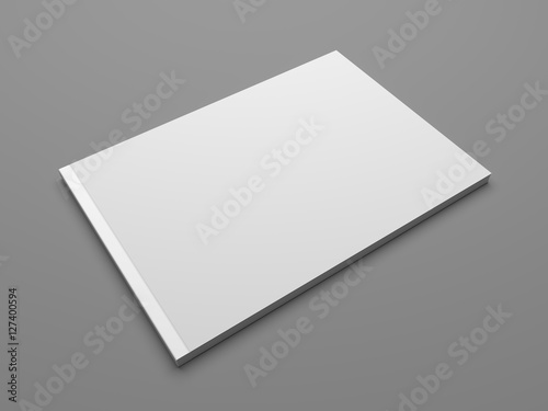 Blank landscape format 3D illustration brochure mock up