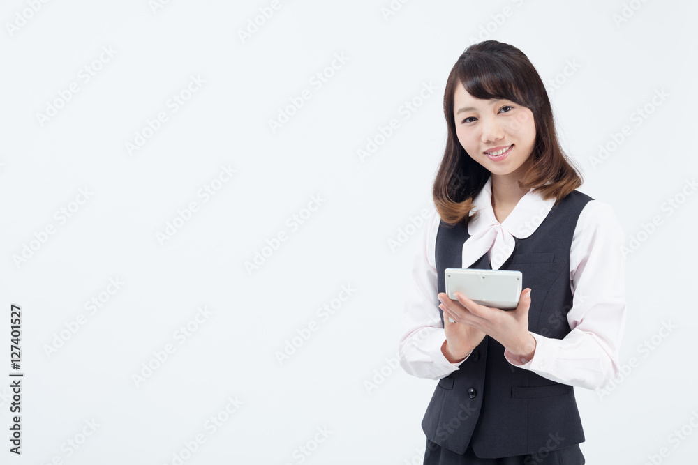 Asian businesswoman on white background Asian businesswoman on white background