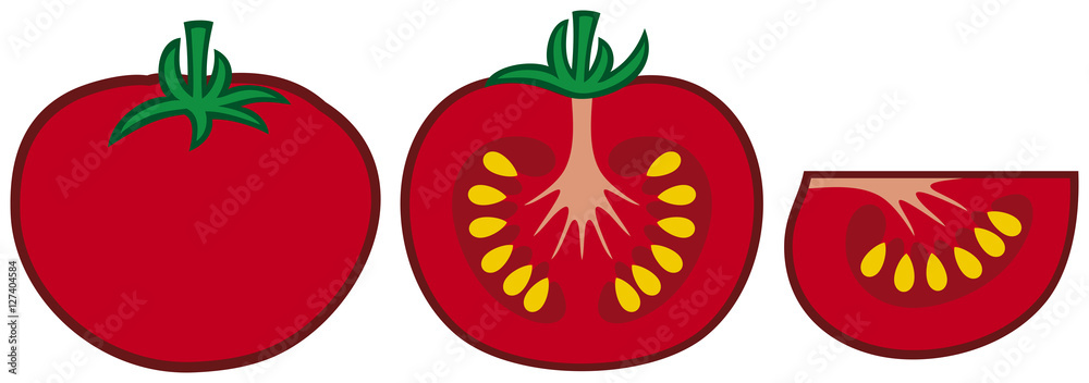 Obraz premium tomato (segment and a slice)