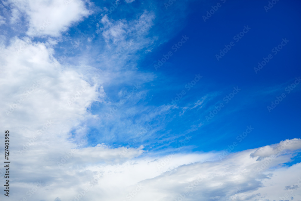 Fototapeta premium Blue sky with white clouds in a summer day