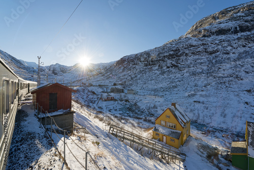 Obraz na plátně Flambahn Norwegen historische Eisenbahn Myrdal