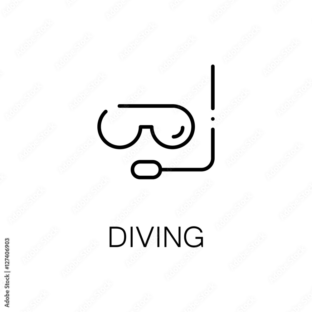 Diving flat icon or logo for web design. Diving flat icon or logo for web design.