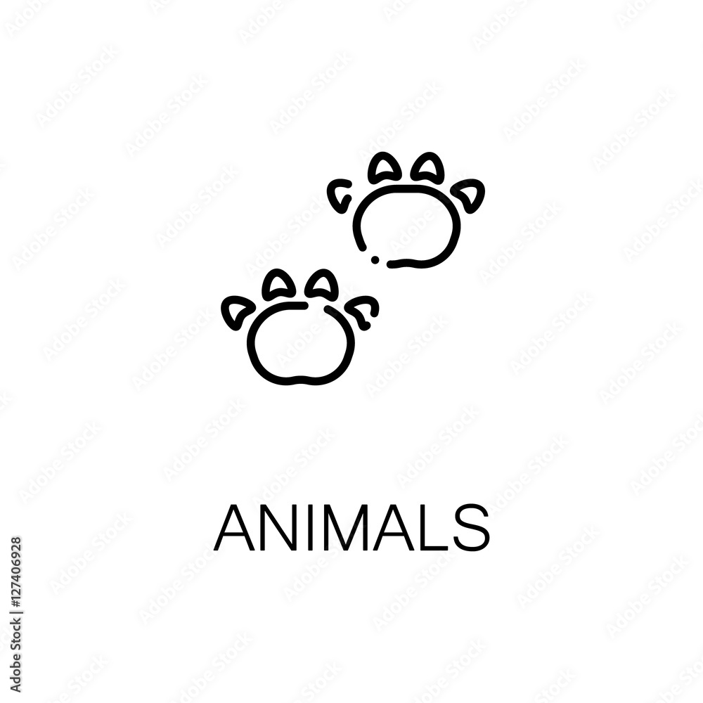 Animal flat icon or logo for web design.