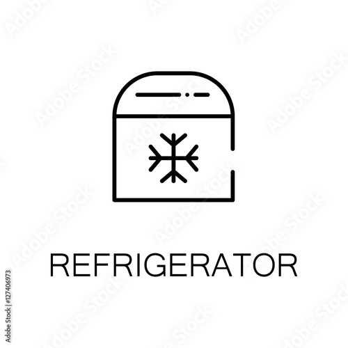 Refrigerator flat icon or logo for web design.