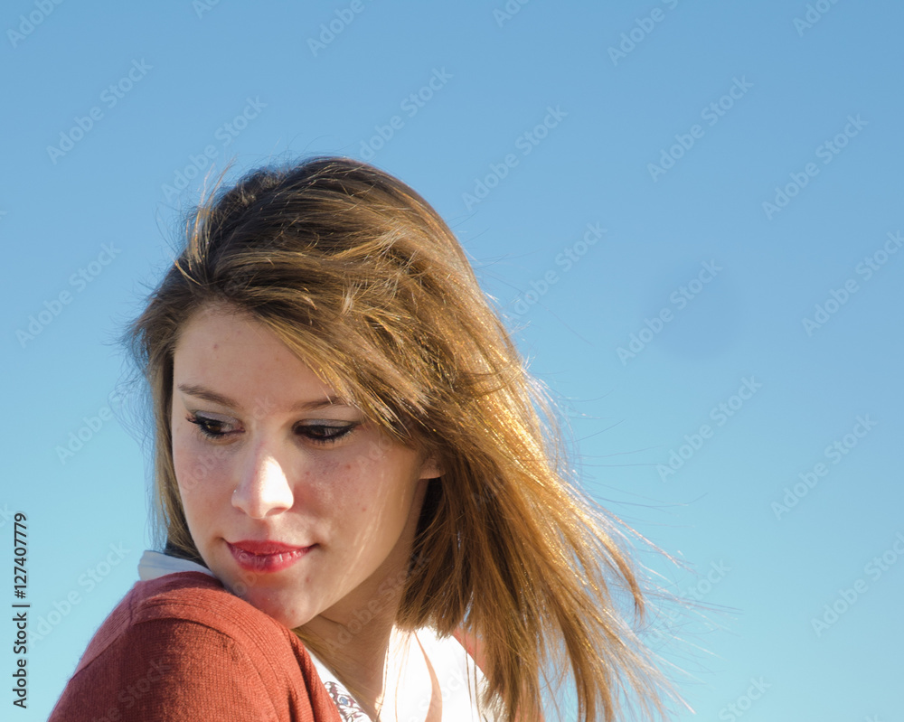 portrait of young blonde girl