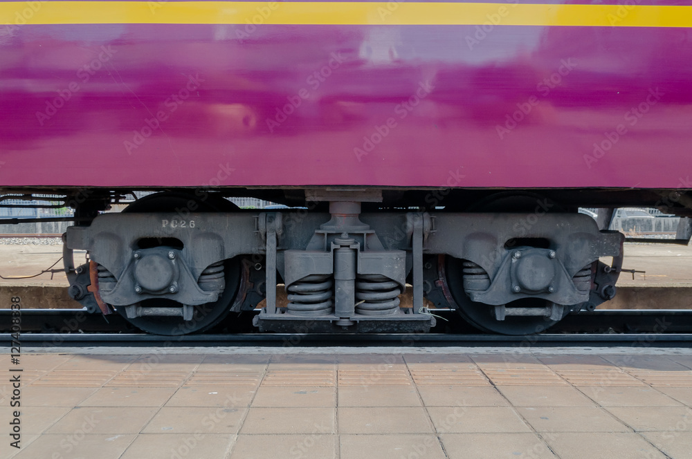 Obraz premium Train bogie under wagon