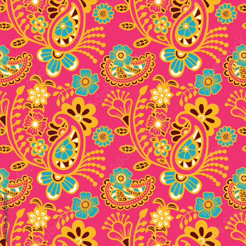 Paisley seamless colorful pattern