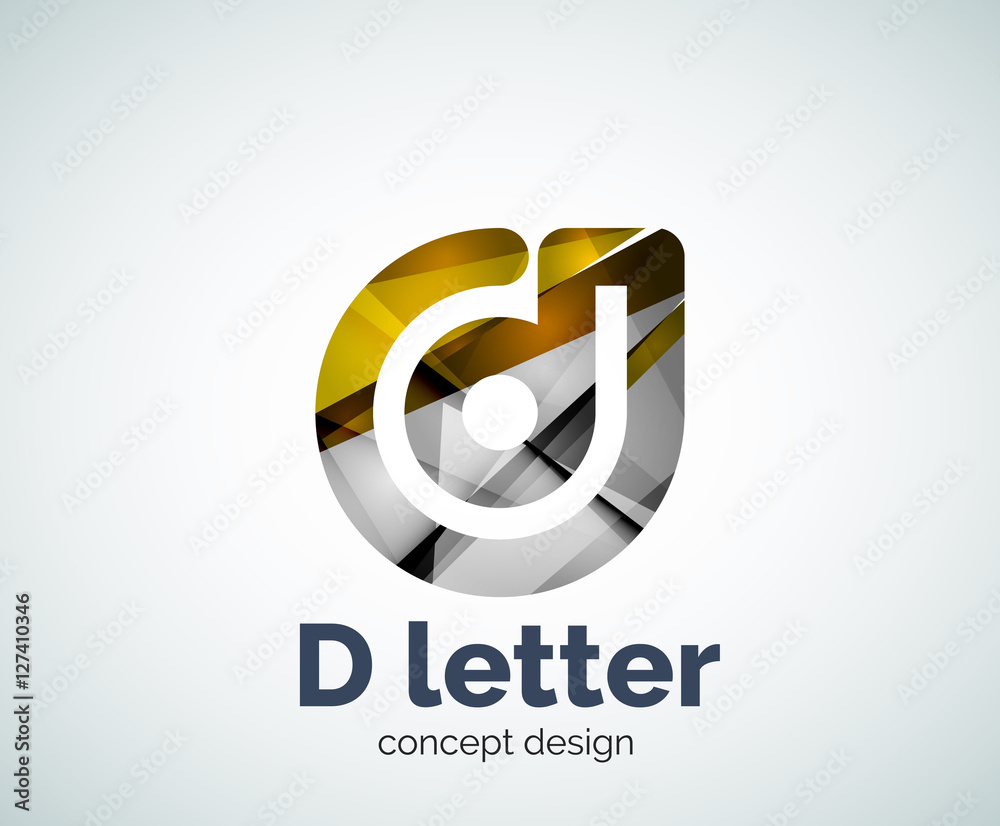 Fototapeta premium Vector D letter concept logo template