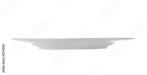 Empty white plate isolated on a white background