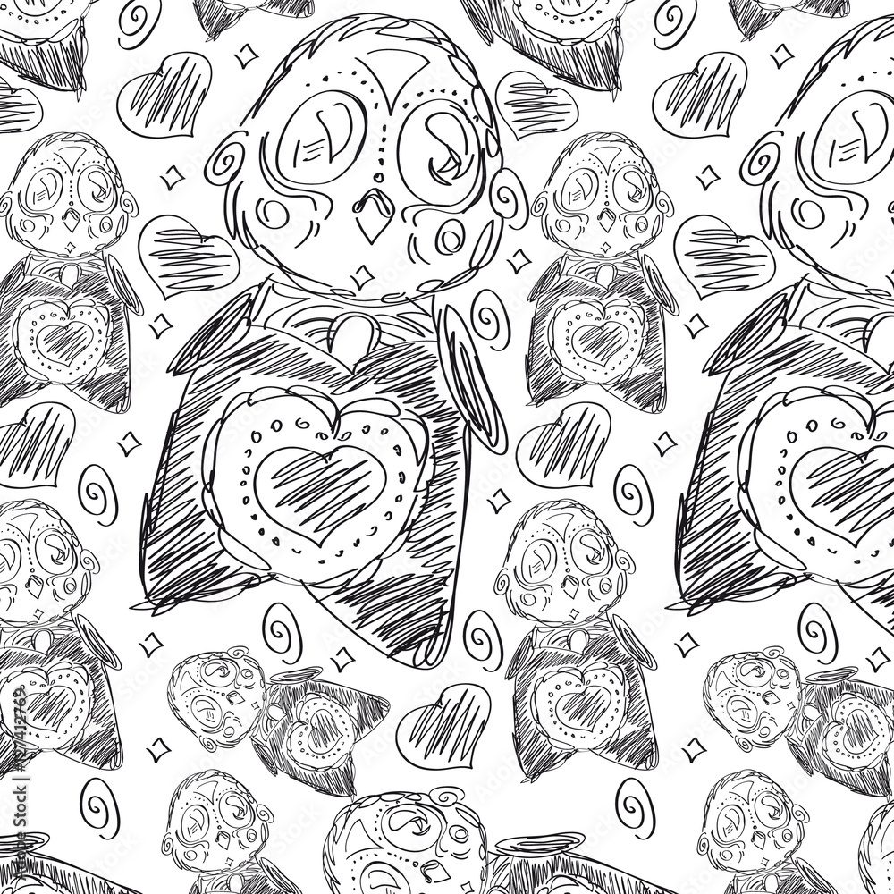 Colorful funny new year's texture, pattern with penguins. Colorful funny new year's texture, pattern with penguins.