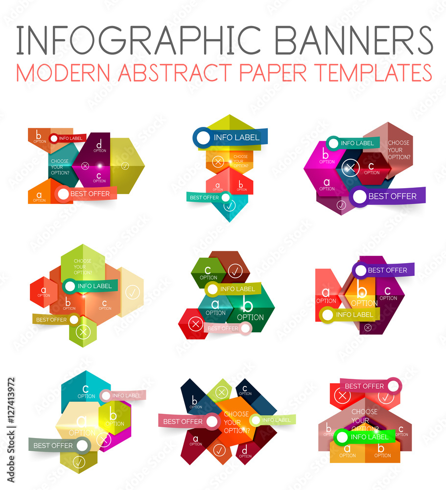 Geometric business infographics templates Geometric business infographics templates
