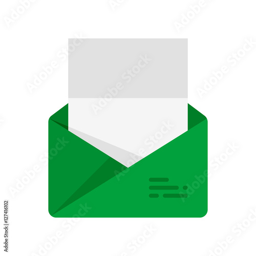 The envelope with the letter. Vector icon.