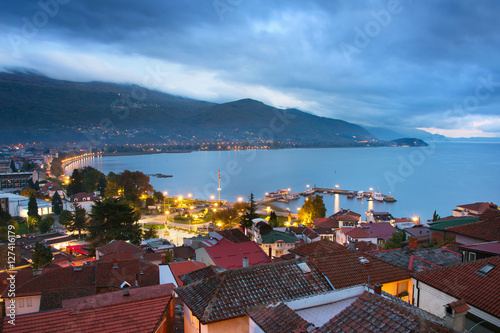Ohrid city on a lake