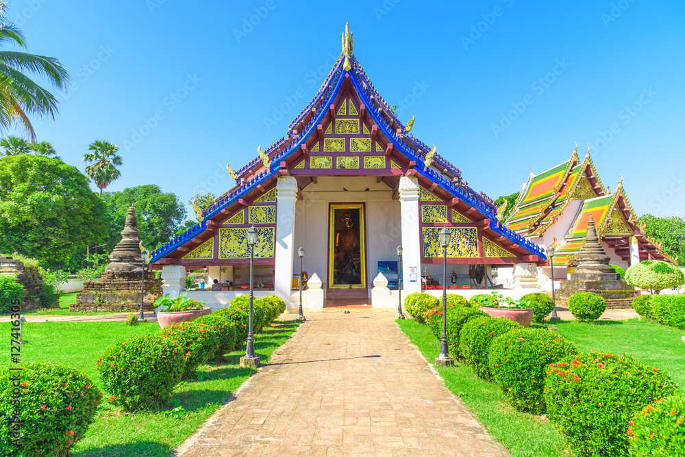 The chapel of Wat Phra Borom That Thung Yang temple in Uttaradit, Thailand. The chapel of Wat Phra Borom That Thung Yang temple in Uttaradit, Thailand.