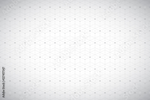 Geometric pattern with connected line and dots. Grey graphic background connectivity. Modern stylish polygonal backdrop for your design. Vector illustration.