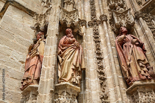 Seville cathedral facade in Sevilla Spain