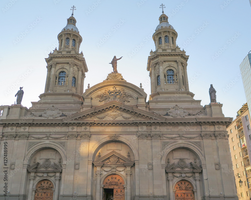 Metropolitan Cathedral, Plaza de Armas Main Square, Santiago de Chile.