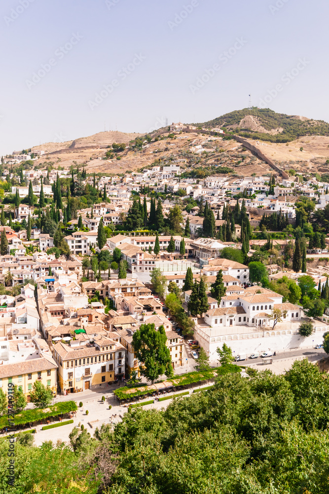 View on the city of Granada seen from the Alhambra, Granada, And