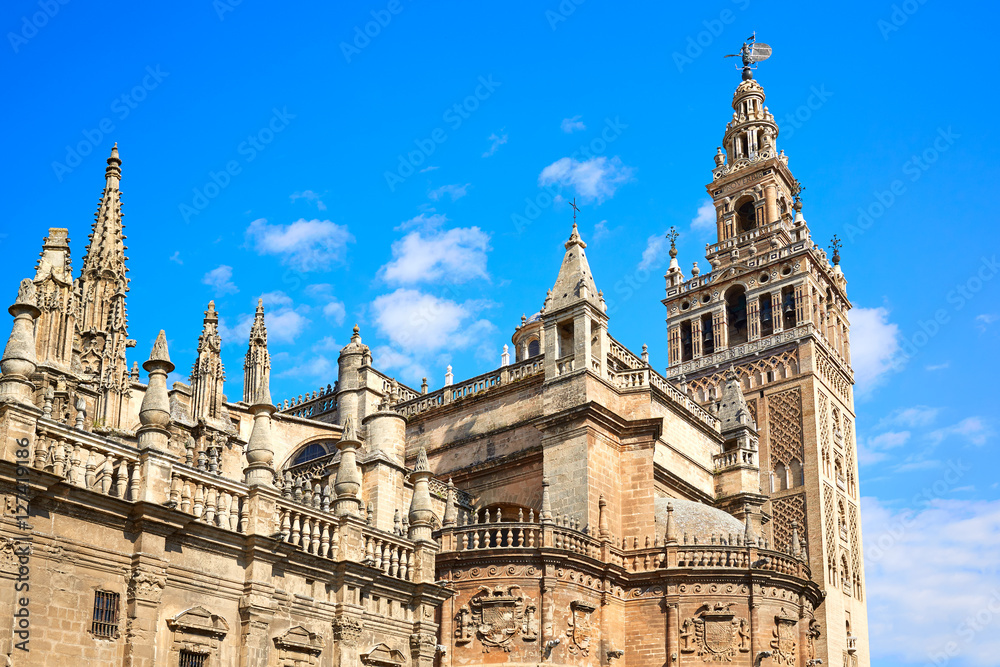 Fototapeta premium Seville cathedral Giralda tower of Sevilla Spain
