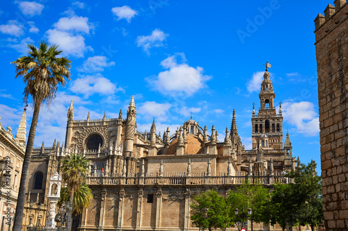 Seville cathedral Giralda tower of Sevilla Spain