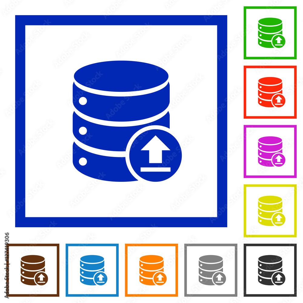 Restore database flat framed icons Restore database flat framed icons