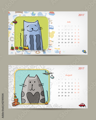 2017 baby calendar template. Insert your photo