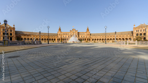 Spanish Square in Sevilla, The Plaza de Espana, Spain