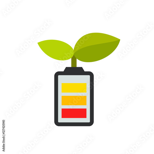 Leaves growing from battery icon