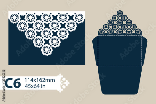 Template congratulatory envelope with carved openwork pattern